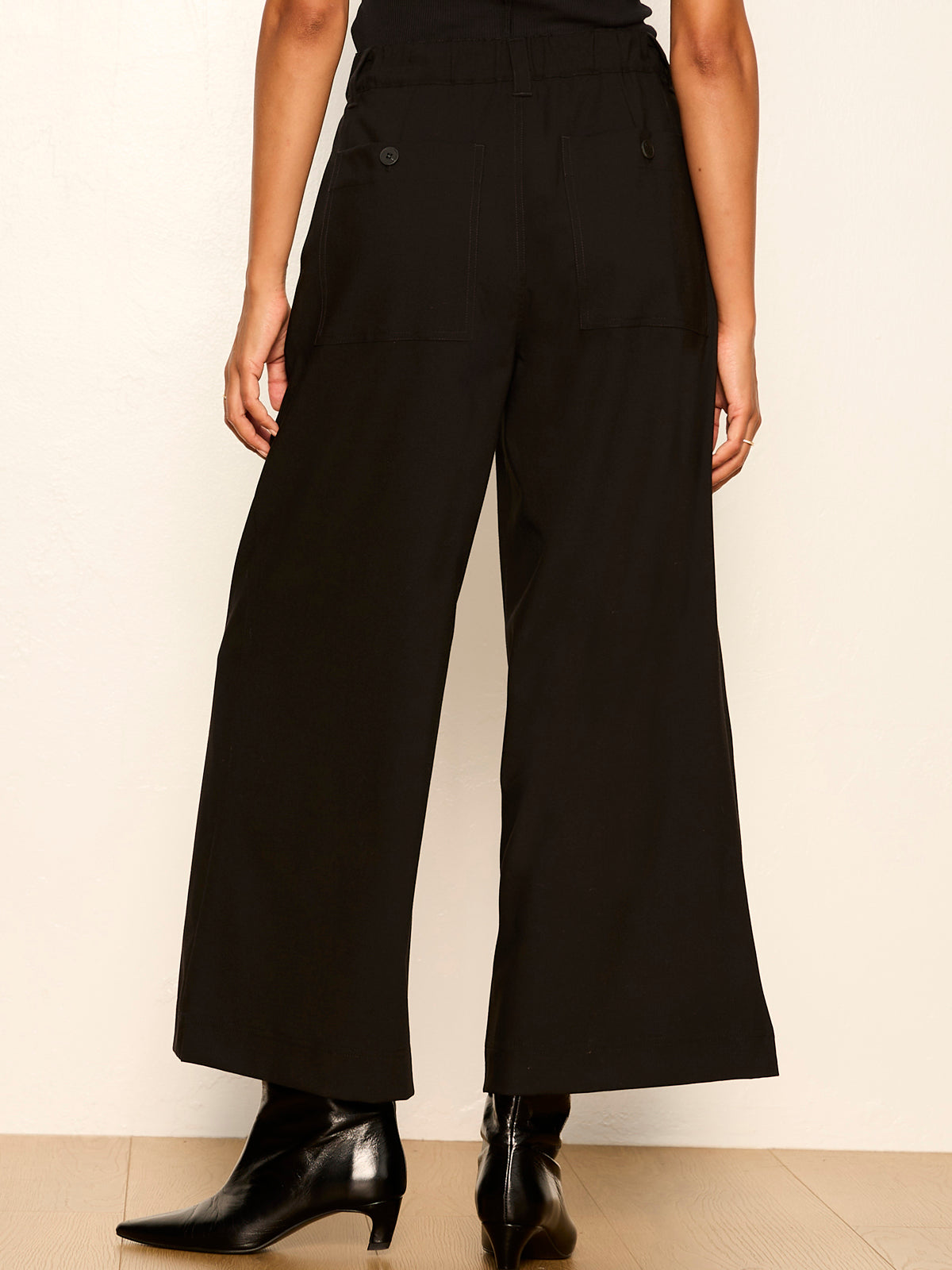 Sanctuary Clothing Top Pick - ELOISE ULTRA WIDE LEG CROP BLACK