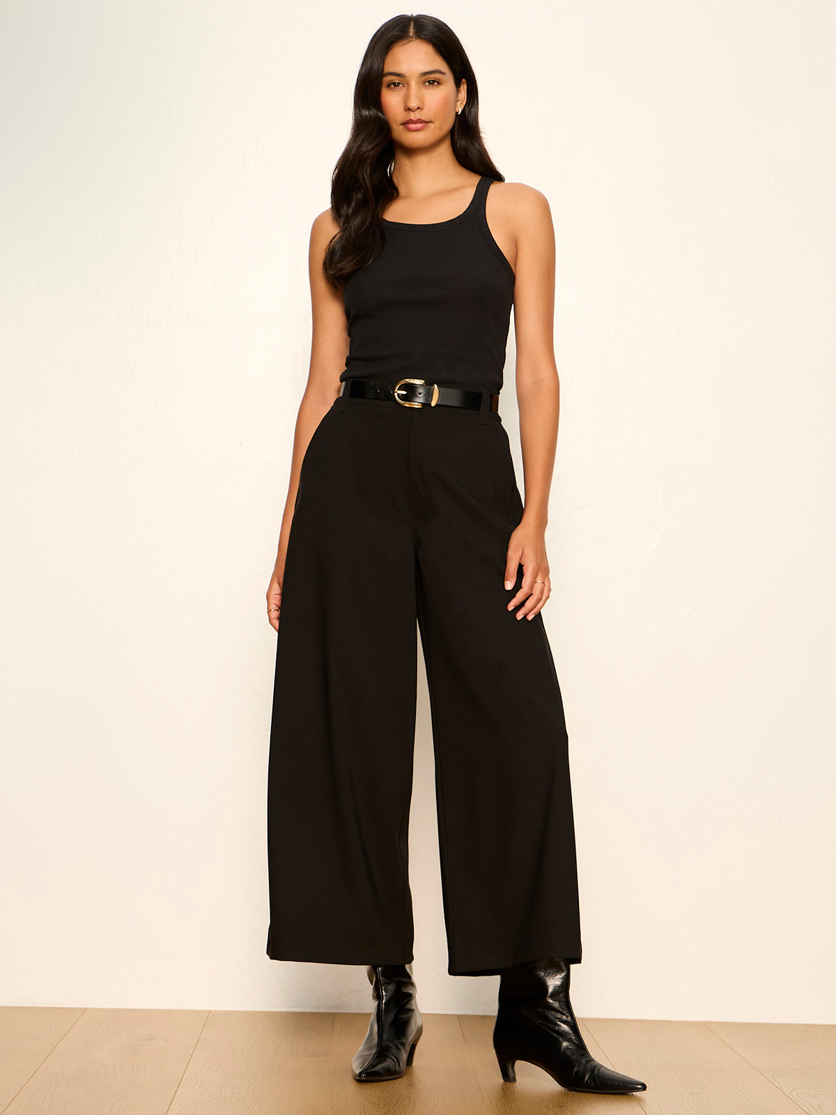 Sanctuary Clothing Top Pick - ELOISE ULTRA WIDE LEG CROP BLACK