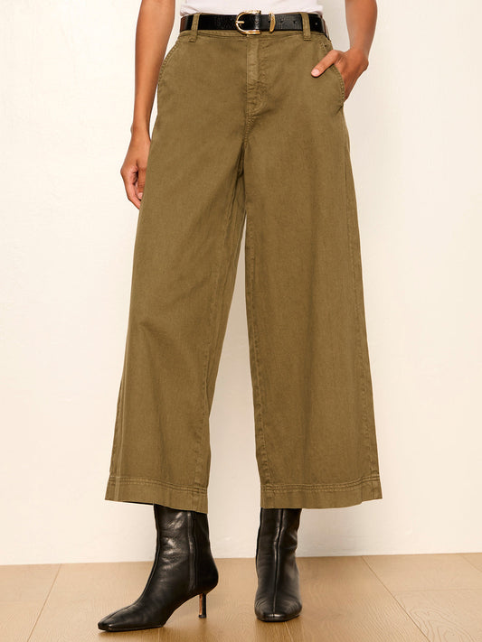 Sanctuary Clothing Everyday - ELOISE ULTRA WIDE LEG CROP BURNT OLIVE