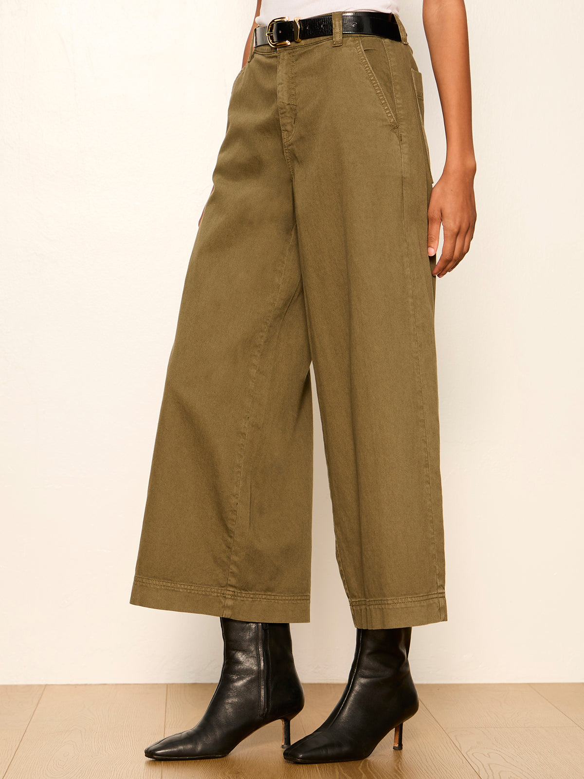 Sanctuary Clothing Everyday - ELOISE ULTRA WIDE LEG CROP BURNT OLIVE