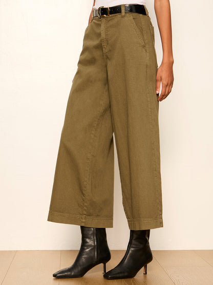 Sanctuary Clothing Everyday - ELOISE ULTRA WIDE LEG CROP BURNT OLIVE