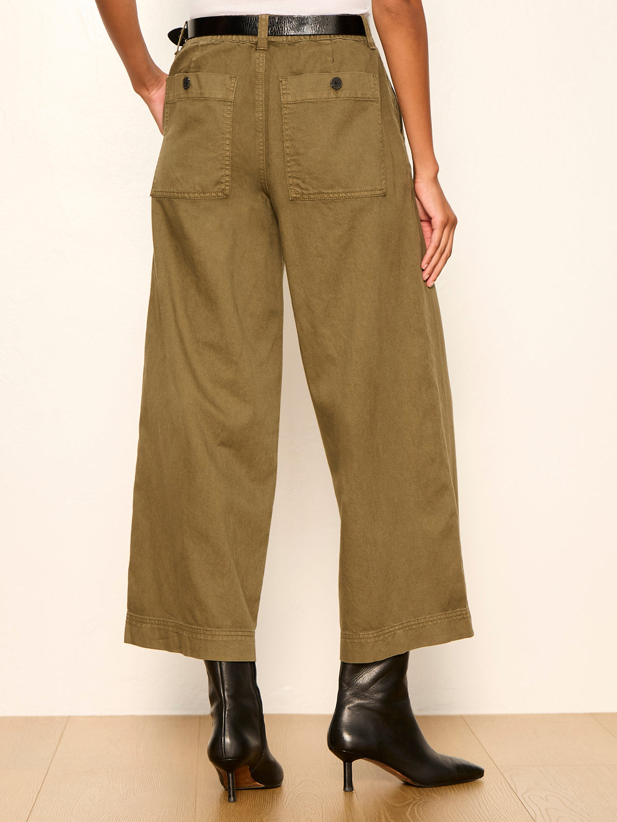 Sanctuary Clothing Everyday - ELOISE ULTRA WIDE LEG CROP BURNT OLIVE