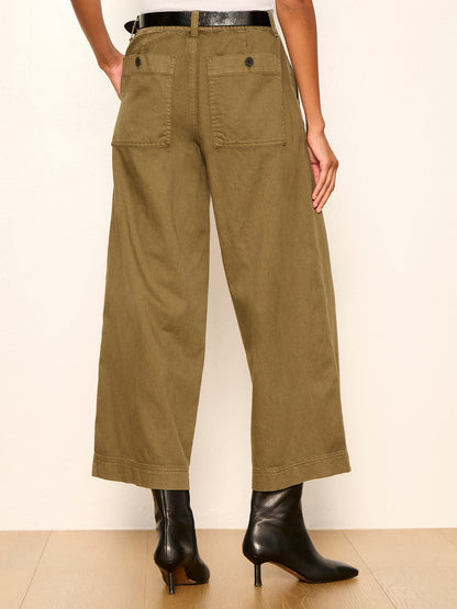 Sanctuary Clothing Everyday - ELOISE ULTRA WIDE LEG CROP BURNT OLIVE