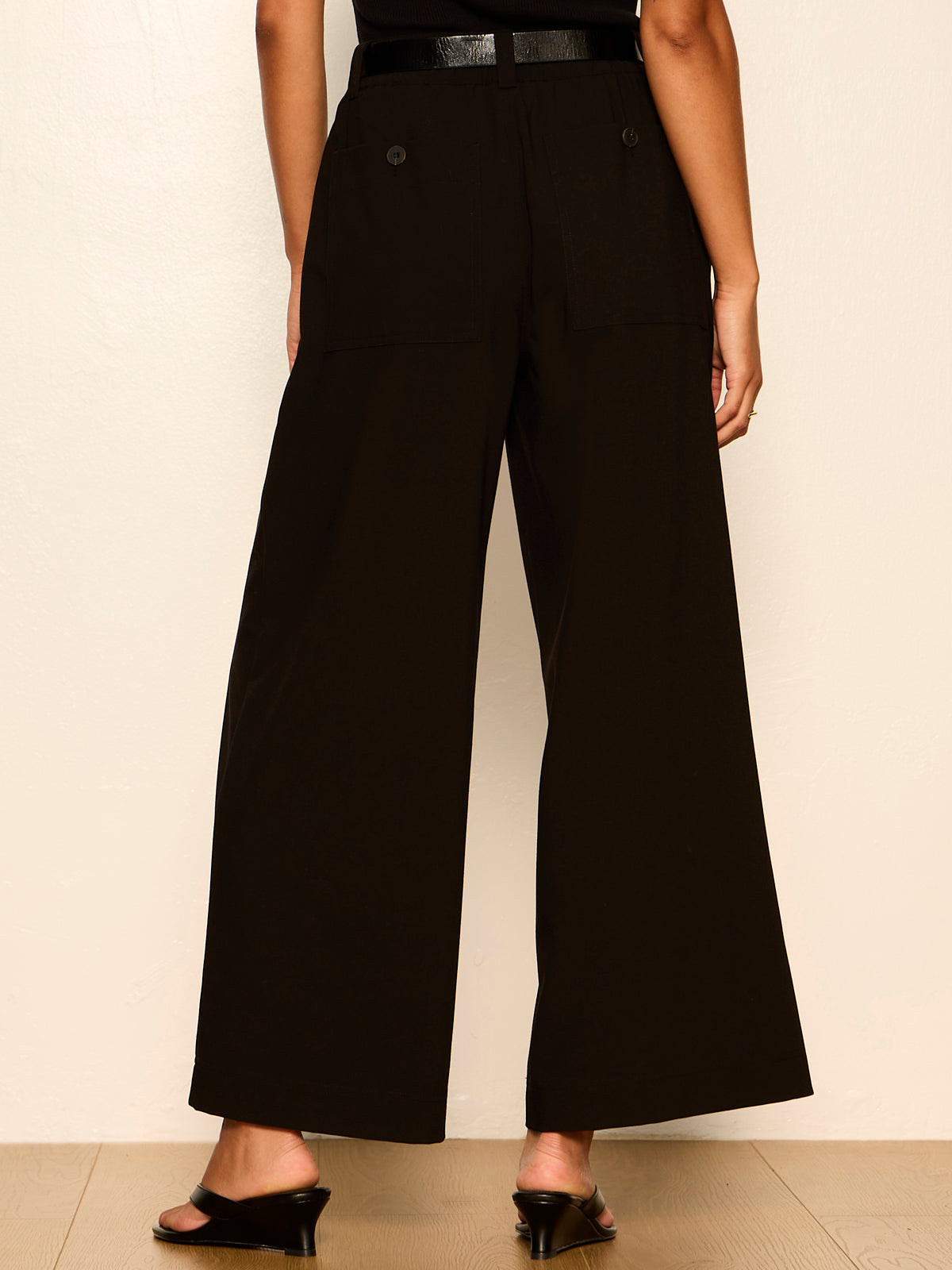 Sanctuary Clothing New - REESE WIDE LEG TROUSER BLACK