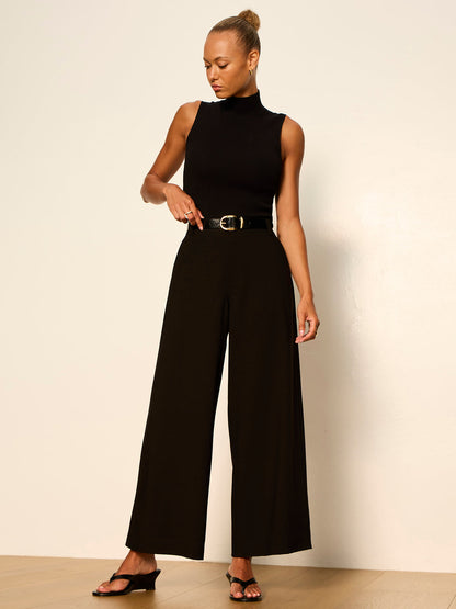 Sanctuary Clothing New - REESE WIDE LEG TROUSER BLACK