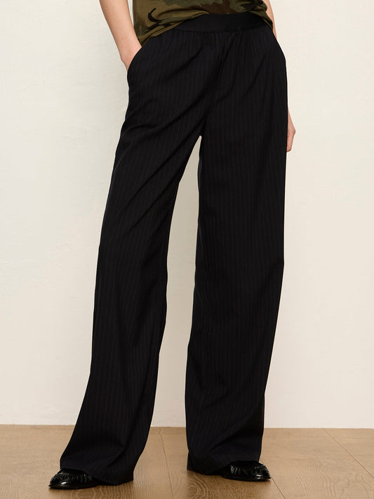 Sanctuary Clothing Latest - Uplift Pull On Trouser Navy Pinstripe