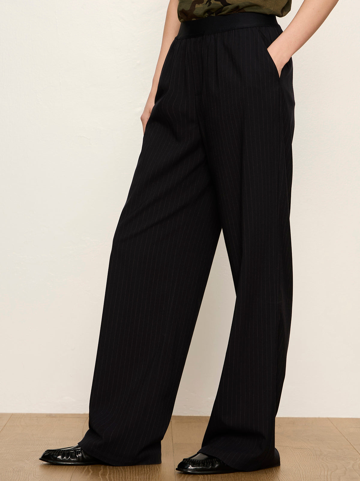 Sanctuary Clothing Latest - Uplift Pull On Trouser Navy Pinstripe