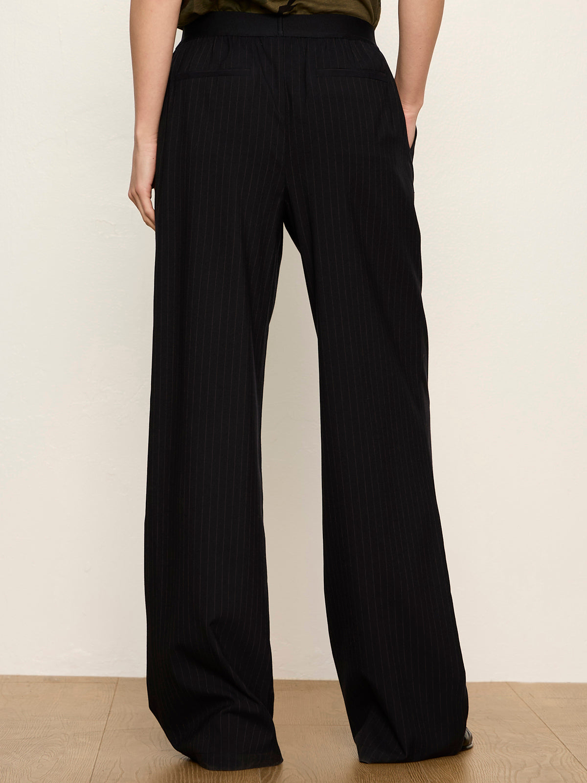 Sanctuary Clothing Latest - Uplift Pull On Trouser Navy Pinstripe
