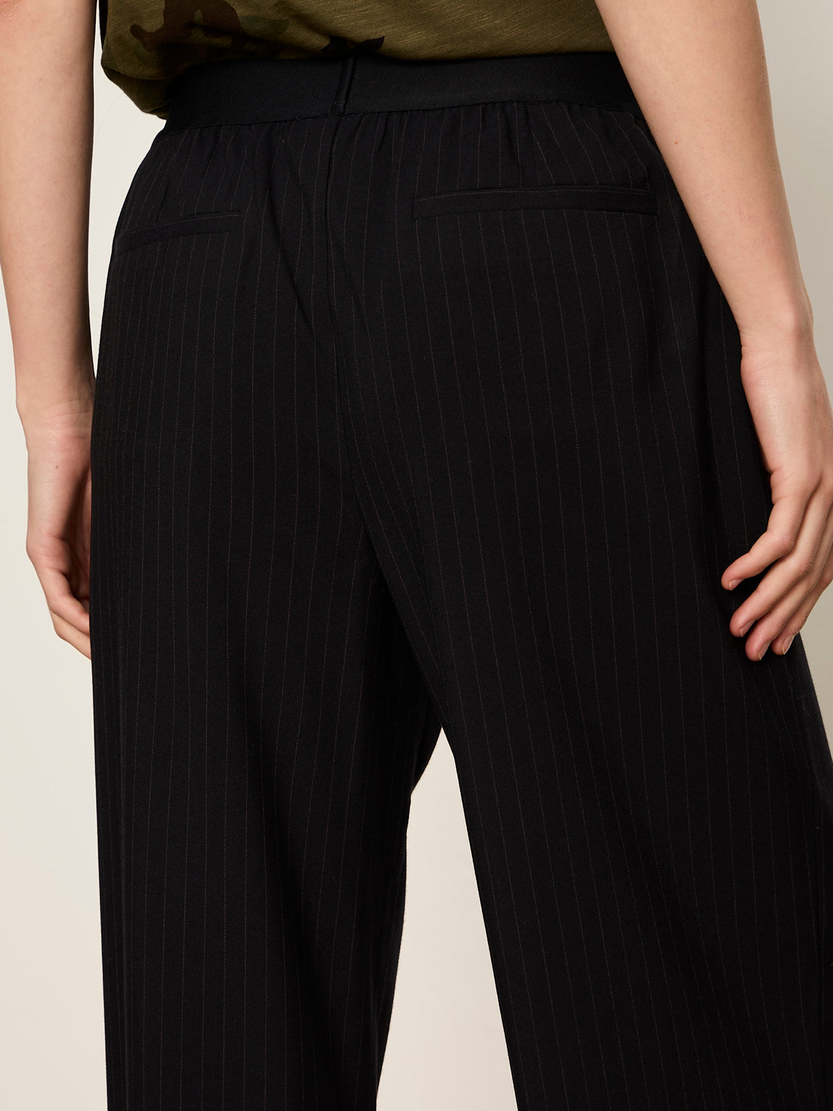 Sanctuary Clothing Latest - Uplift Pull On Trouser Navy Pinstripe