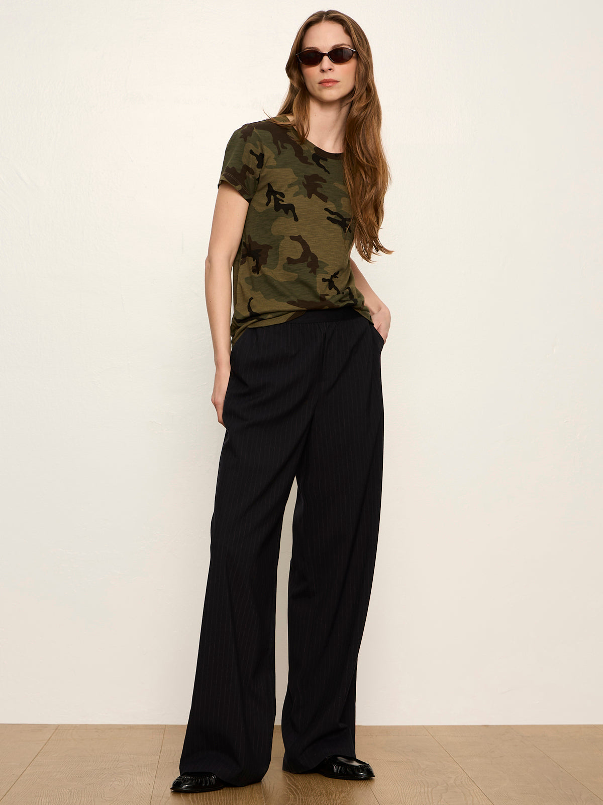 Sanctuary Clothing Latest - Uplift Pull On Trouser Navy Pinstripe