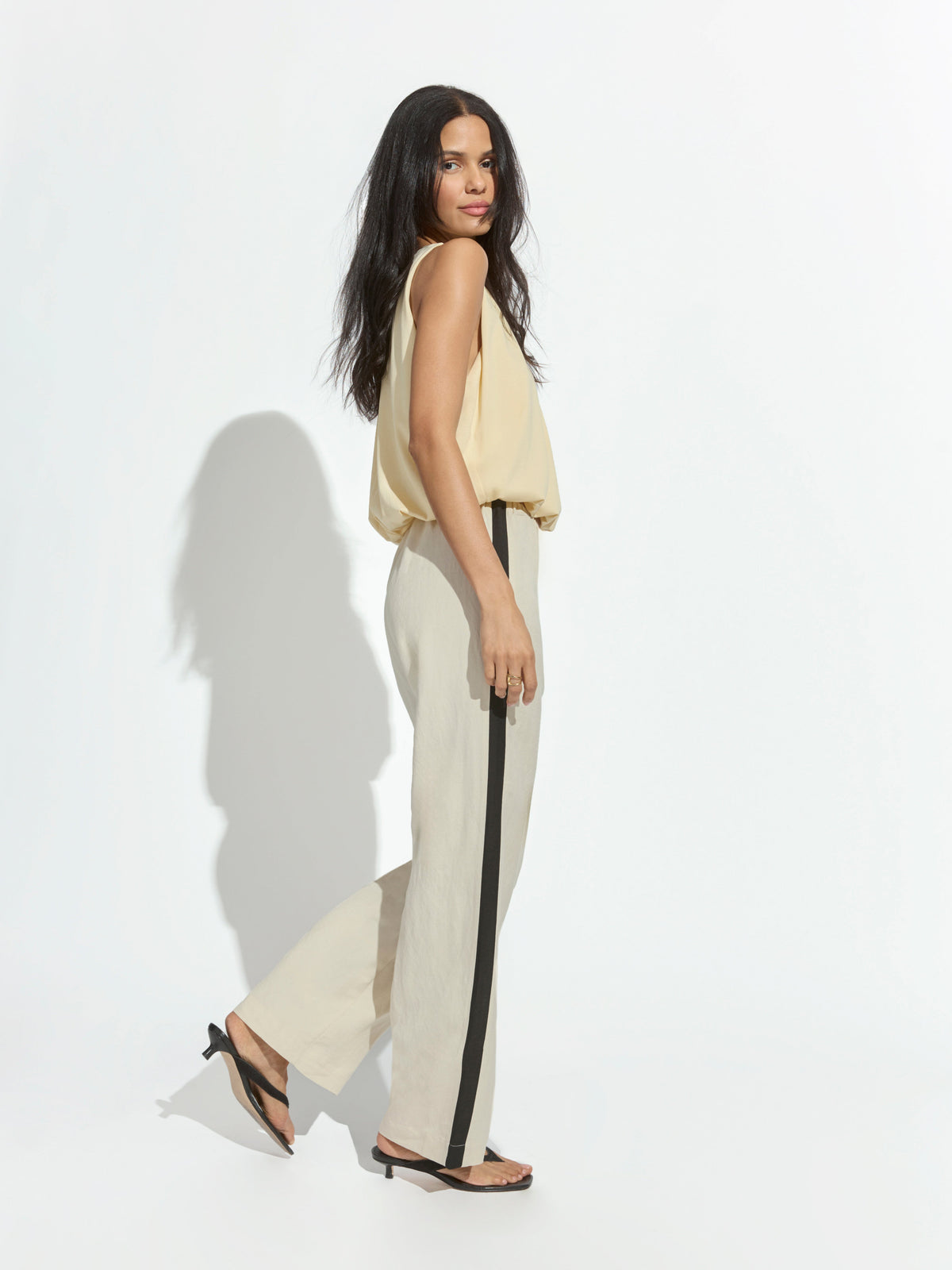 Sanctuary Clothing Special Offer - CASUAL TRACK PANT SUMMER SAND / BLACK