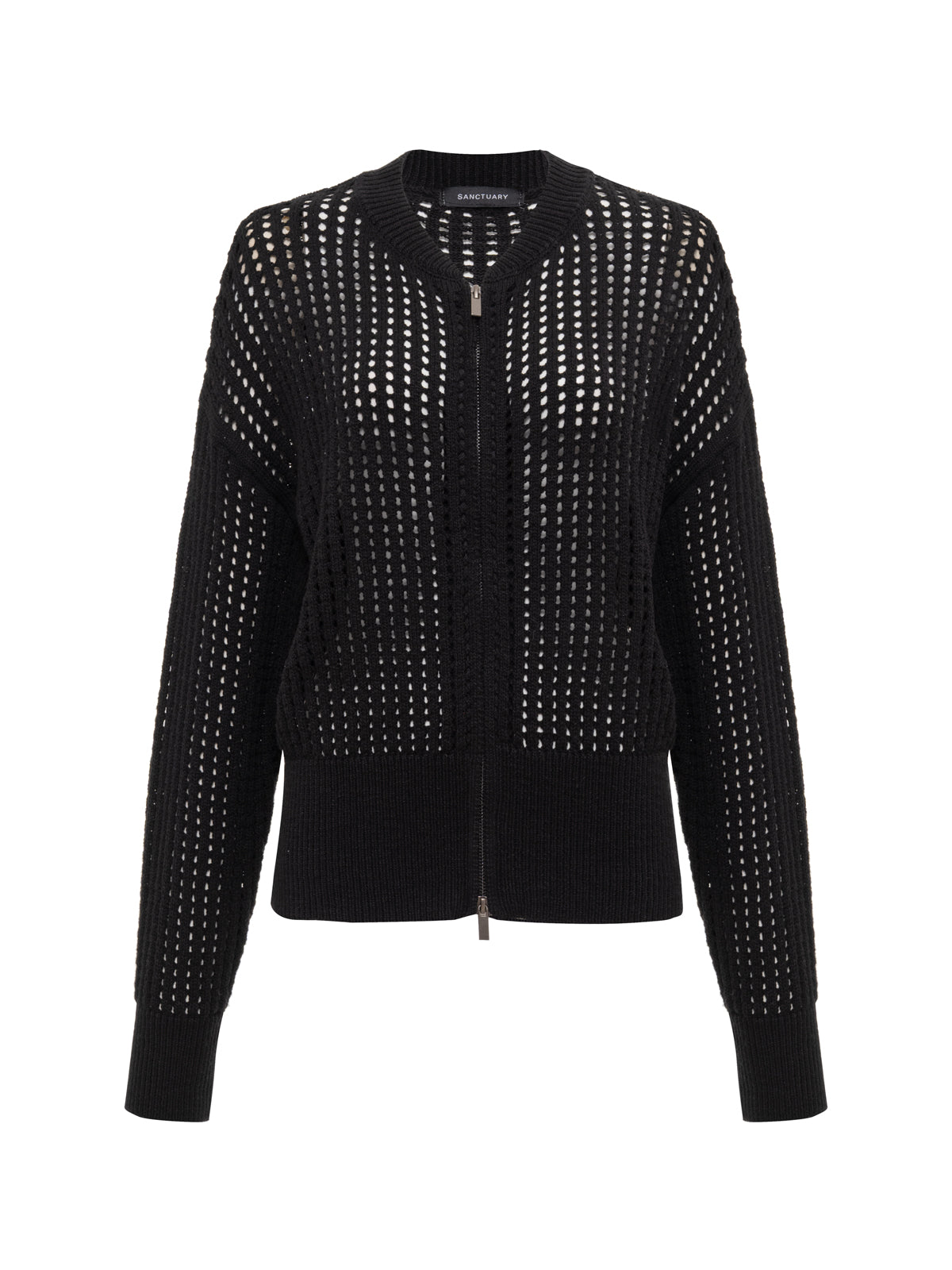 Sanctuary Clothing Quality - LAGUNA OPENWORK BOMBER BLACK