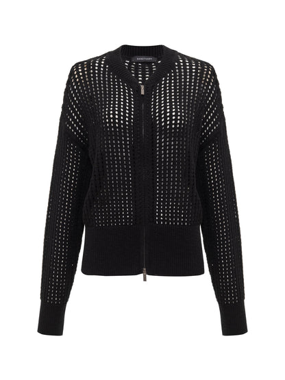 Sanctuary Clothing Quality - LAGUNA OPENWORK BOMBER BLACK