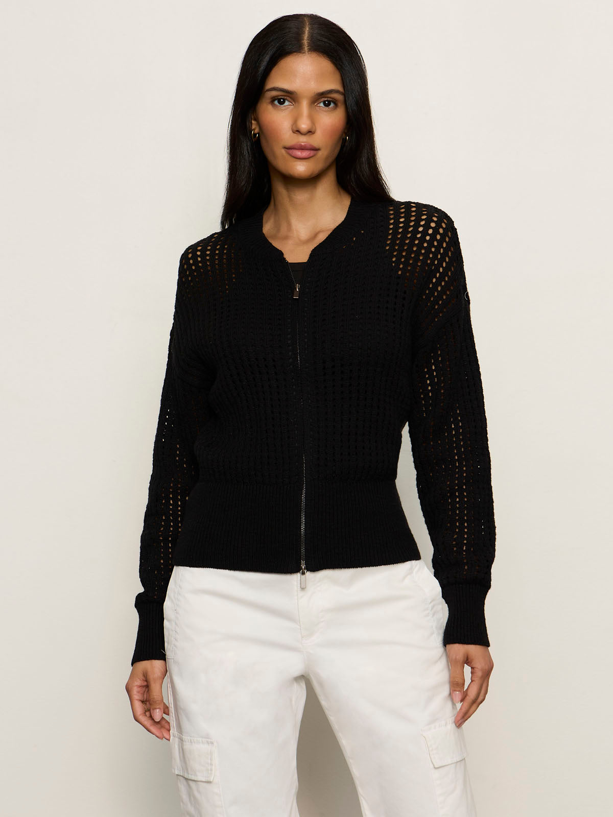 Sanctuary Clothing Quality - LAGUNA OPENWORK BOMBER BLACK
