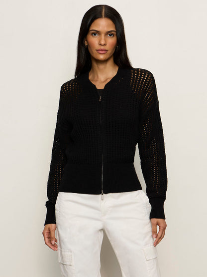 Sanctuary Clothing Quality - LAGUNA OPENWORK BOMBER BLACK