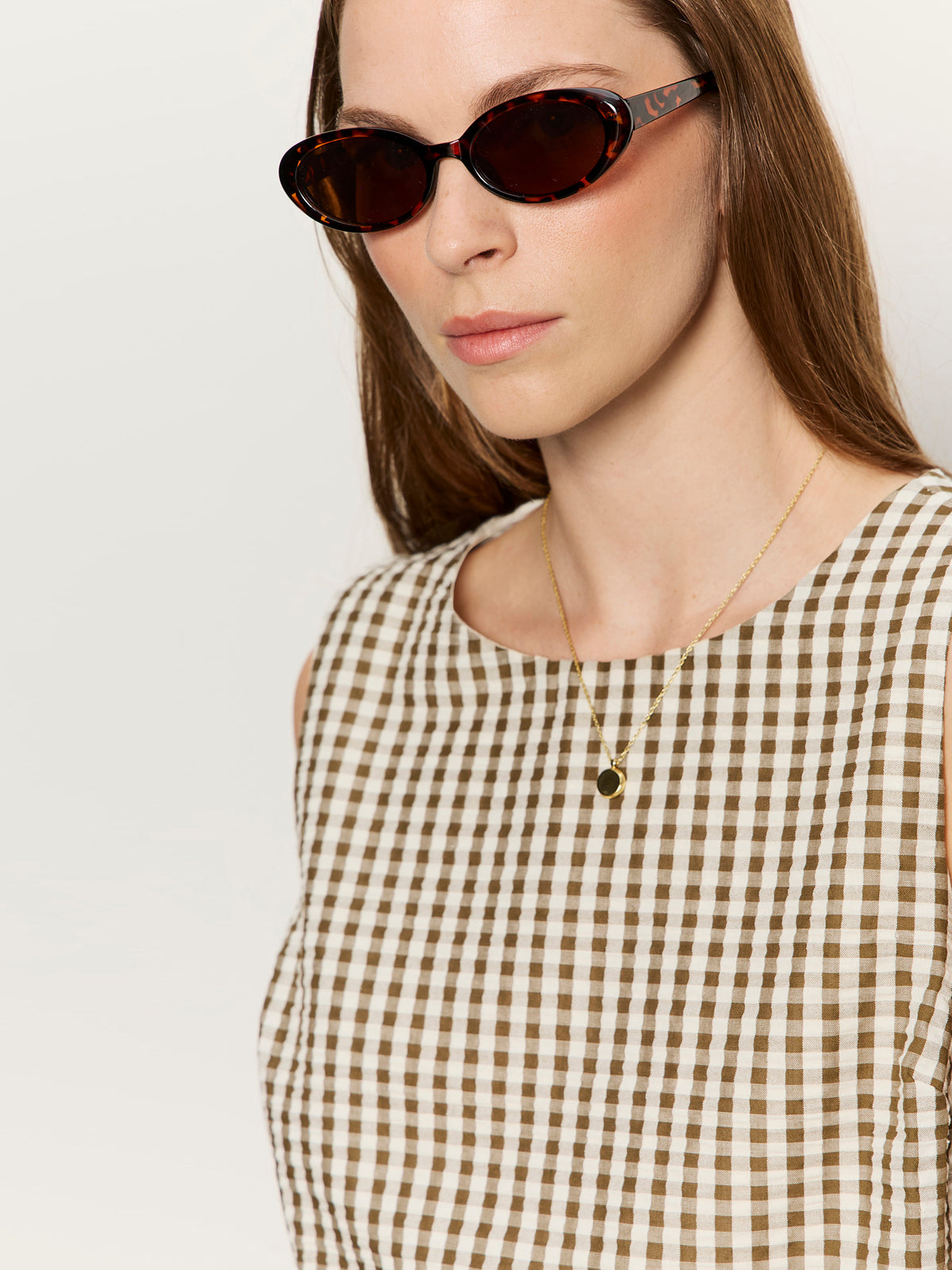 Sanctuary Clothing Exclusive - BETTER DAYS GINGHAM SHELL TIMBER/COLLAGEN GINGHAM