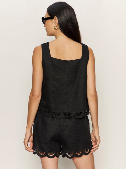 Sanctuary Clothing Trending - ALMOST THERE LINEN TOP BLACK