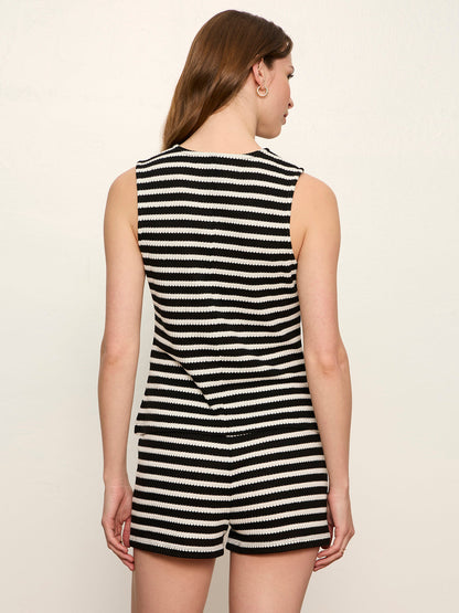 Sanctuary Clothing Classic - Nothing Extra Knit Vest Black/Chalk Stripe