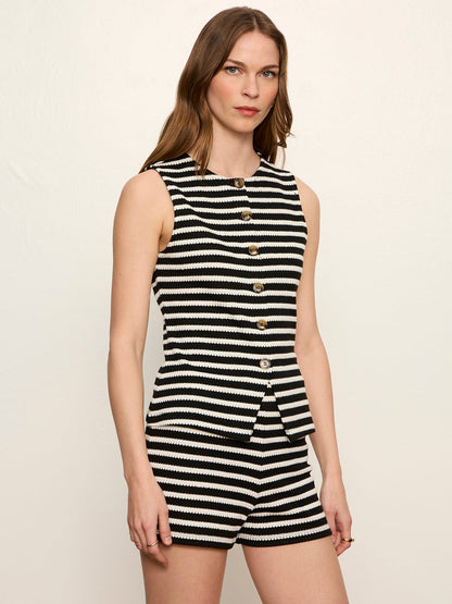 Sanctuary Clothing Classic - Nothing Extra Knit Vest Black/Chalk Stripe