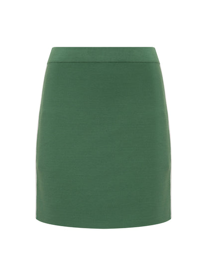 Sanctuary Clothing Top Pick - Places To Be Knit Track Skirt Green Juice/Chalk