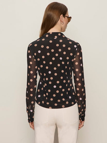 Sanctuary Clothing Customer Favorite - Fitted Mesh Button Down Top Popspot