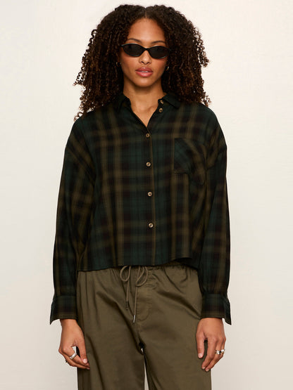 Sanctuary Clothing Quality - The Autumn Edit Flannel Top Forest Plaid