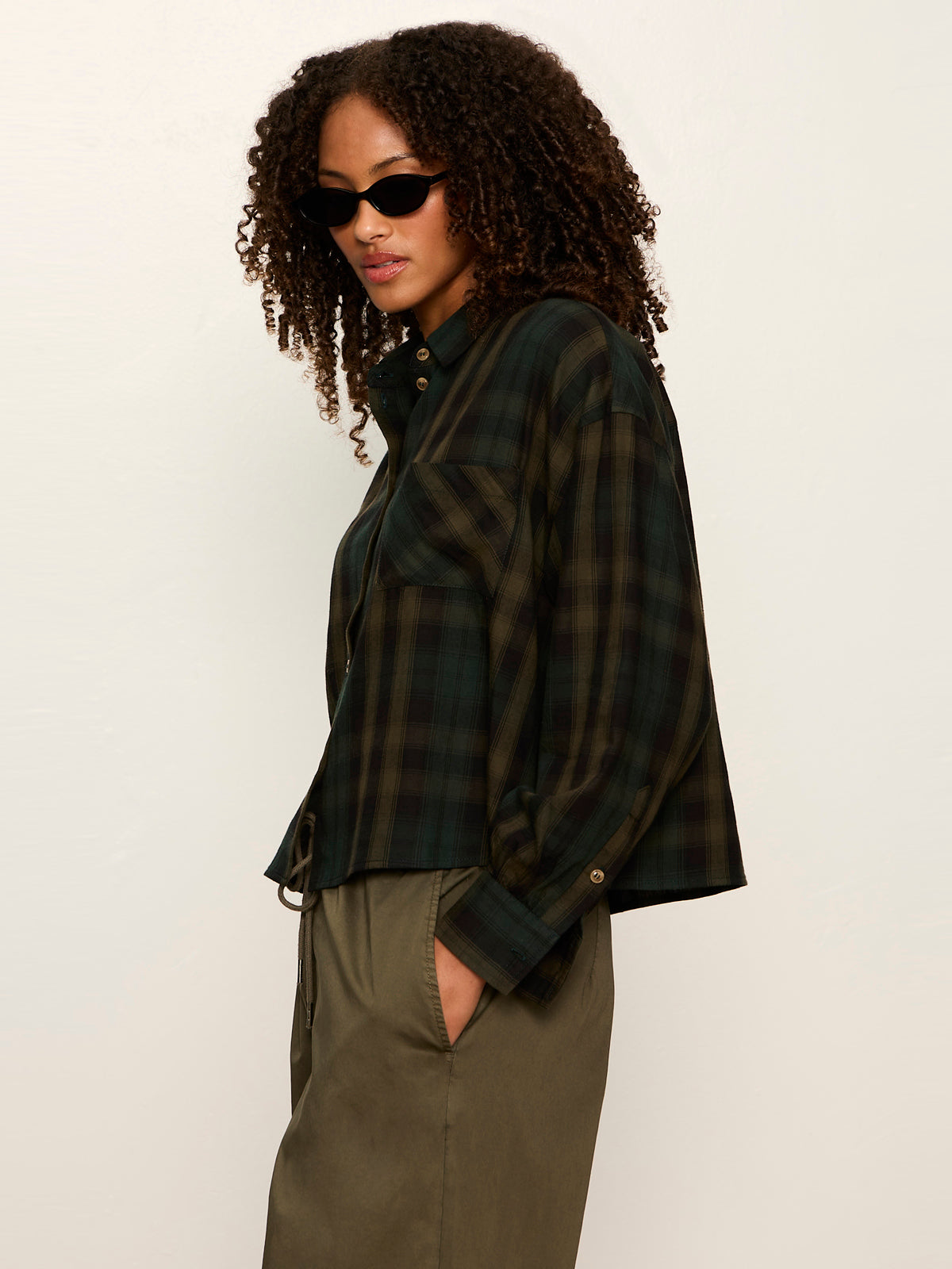 Sanctuary Clothing Quality - The Autumn Edit Flannel Top Forest Plaid