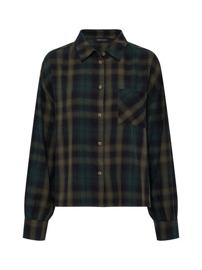 Sanctuary Clothing Quality - The Autumn Edit Flannel Top Forest Plaid