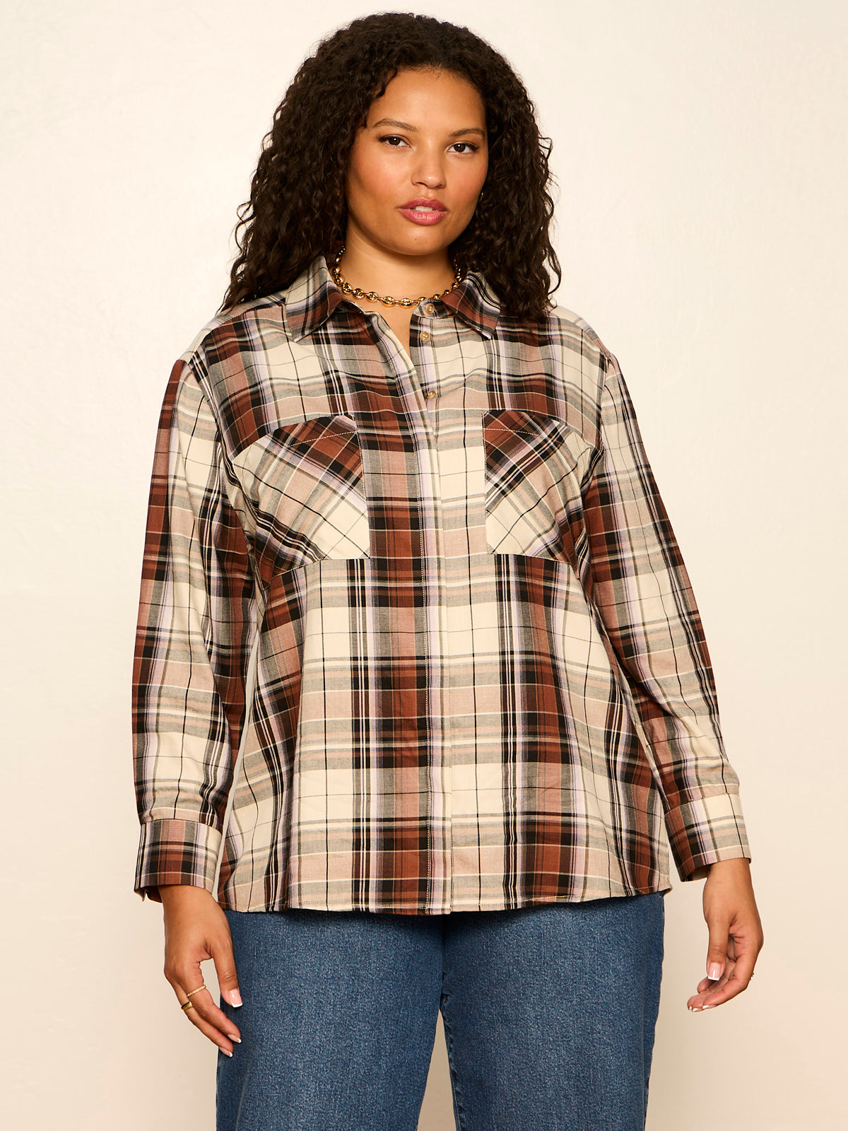 Sanctuary Clothing Great Value - The City Plaid Shirt Haze Plaid Extended Sizing