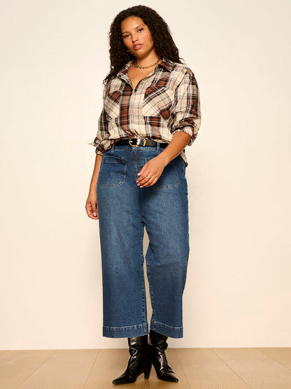 Sanctuary Clothing Great Value - The City Plaid Shirt Haze Plaid Extended Sizing