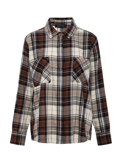 Sanctuary Clothing Quality - The City Plaid Shirt Haze Plaid