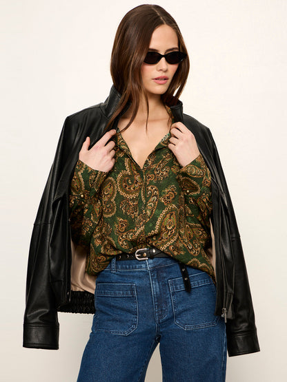 Sanctuary Clothing Trusted - Uma High Neck Silk Shirt Decoratif
