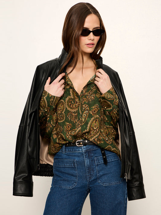 Sanctuary Clothing Trusted - Uma High Neck Silk Shirt Decoratif