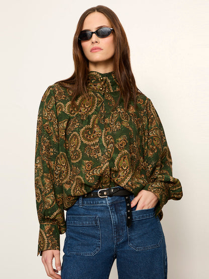 Sanctuary Clothing Trusted - Uma High Neck Silk Shirt Decoratif