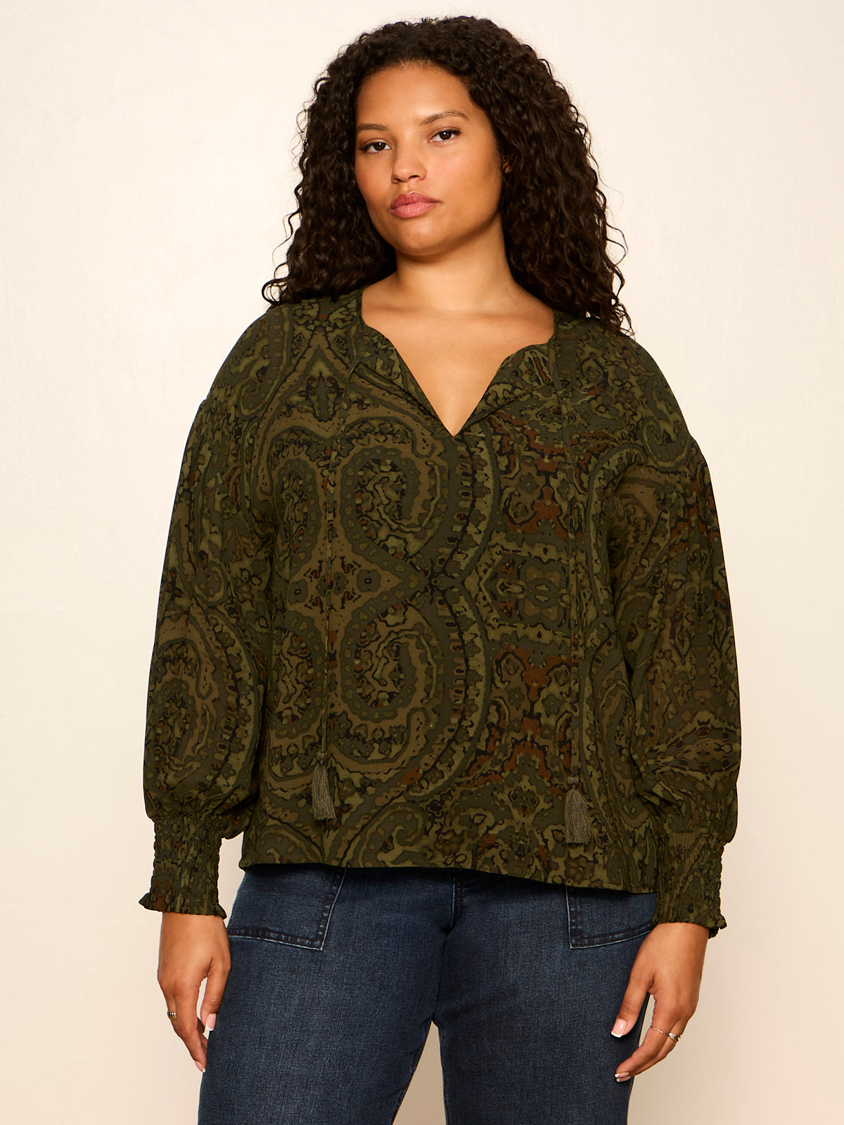 Sanctuary Clothing Value - THE MOMENT VOLUME BLOUSE MIDNIGHT MOSS