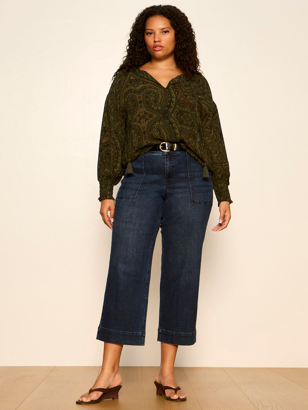 Sanctuary Clothing Value - THE MOMENT VOLUME BLOUSE MIDNIGHT MOSS
