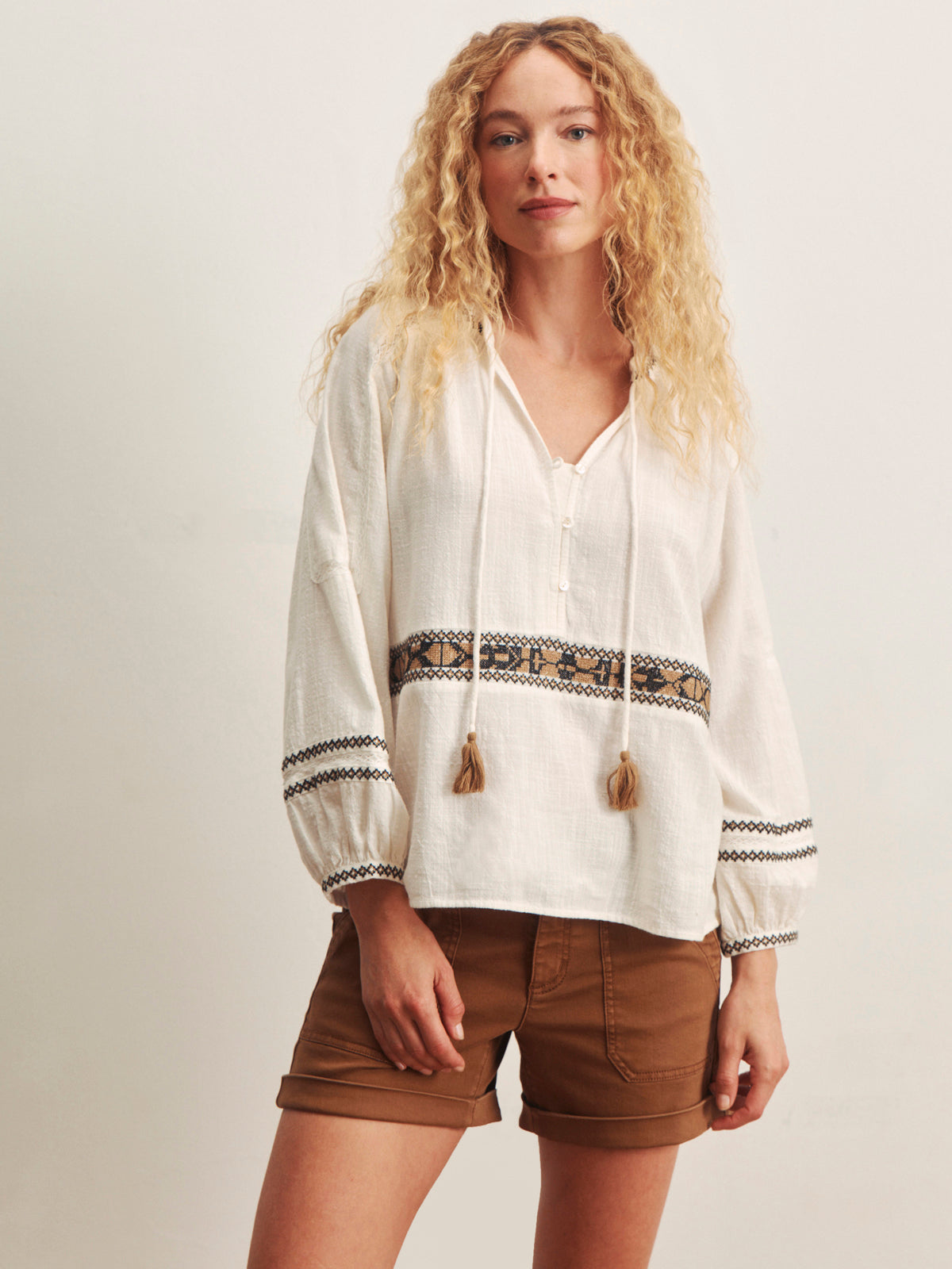 Sanctuary Clothing Deals - RETREAT EMBROIDERED BLOUSE CHALK