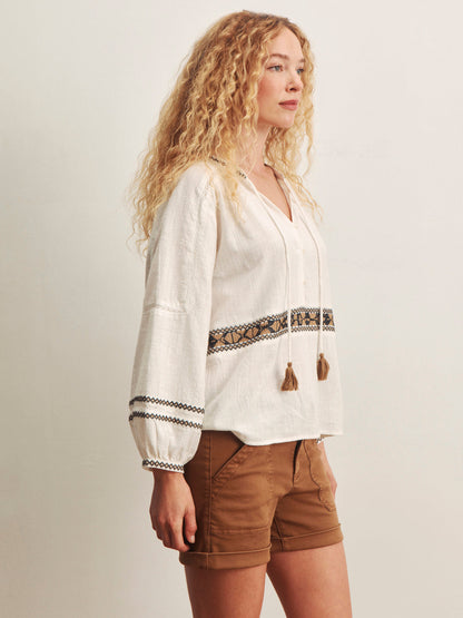Sanctuary Clothing Deals - RETREAT EMBROIDERED BLOUSE CHALK
