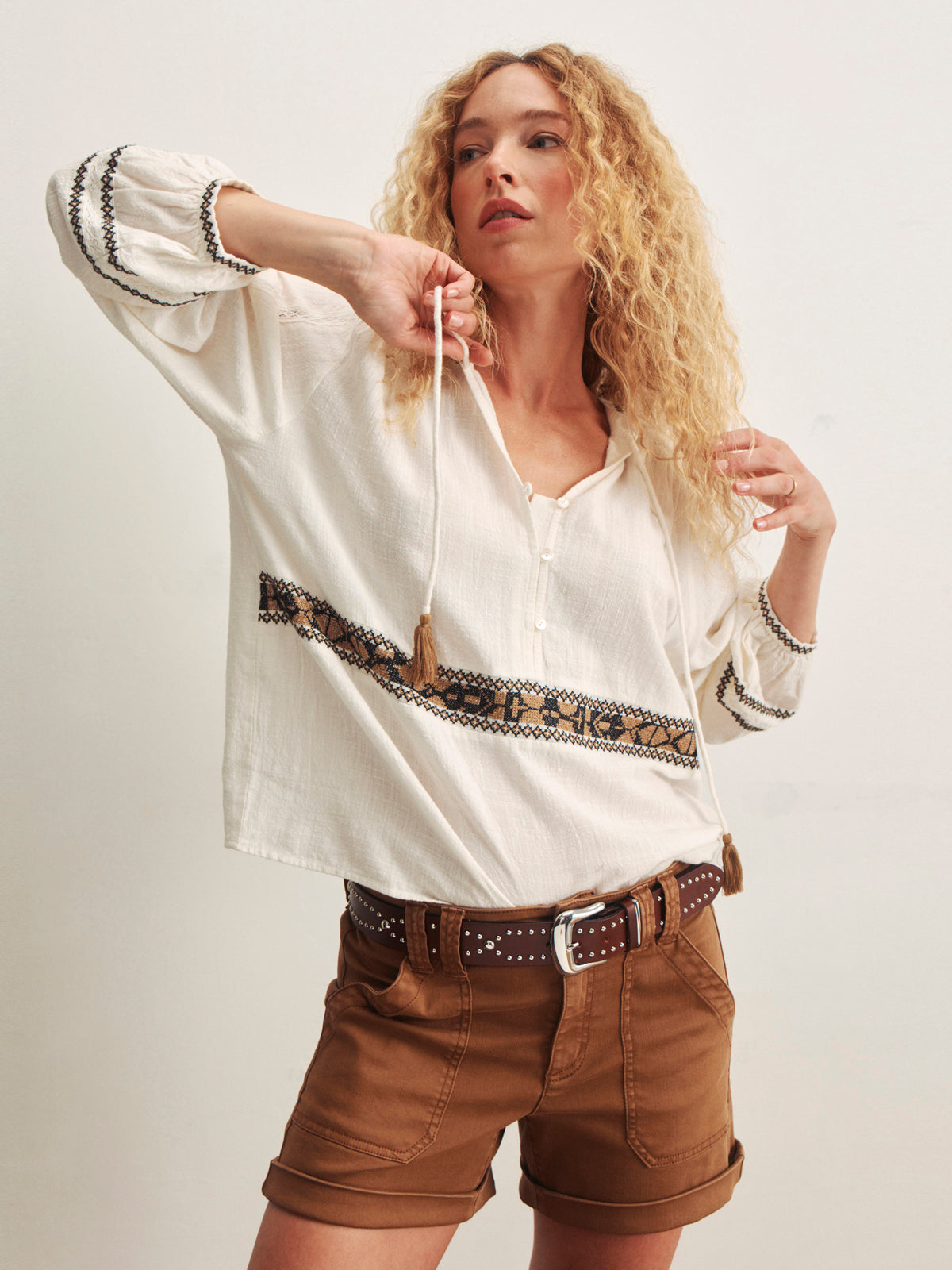 Sanctuary Clothing Deals - RETREAT EMBROIDERED BLOUSE CHALK