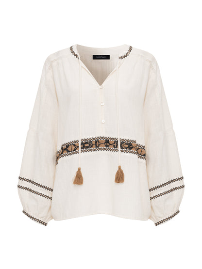 Sanctuary Clothing Deals - RETREAT EMBROIDERED BLOUSE CHALK