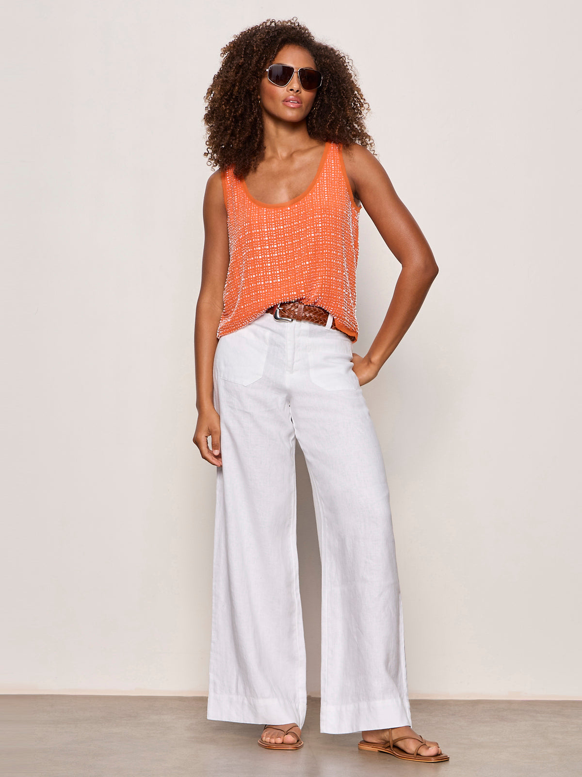 Sanctuary Clothing Sale - THE BECOMING BEAD SHELL HIBISCUS ORANGE