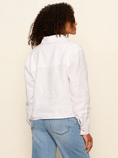 Sanctuary Clothing Exclusive - MORE LOVE LINEN TIE TOP WHITE
