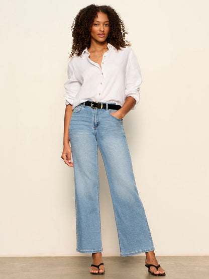 Sanctuary Clothing Exclusive - MORE LOVE LINEN TIE TOP WHITE