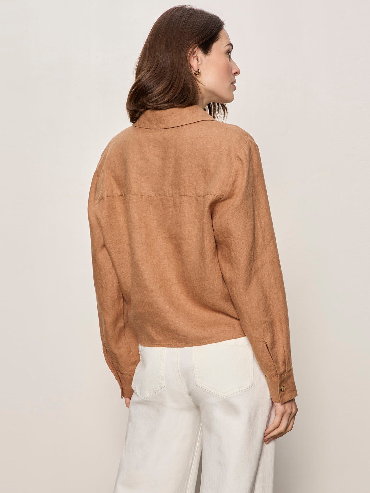 Sanctuary Clothing Special Offer - MORE LOVE LINEN TIE TOP TOASTED COCONUT