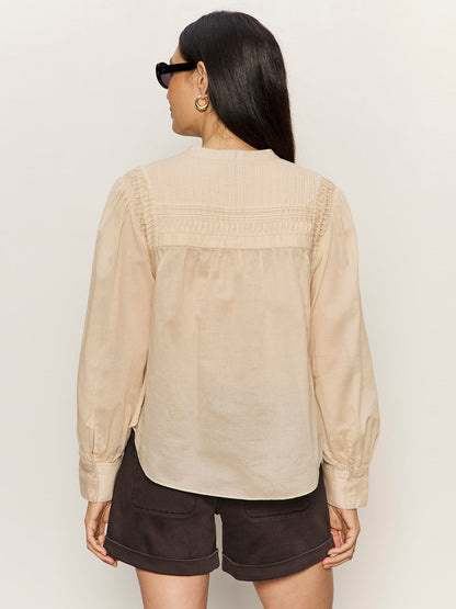 Sanctuary Clothing Top Pick - GIVING THE MOST PINTUCK SHIRT RICH COLLAGEN