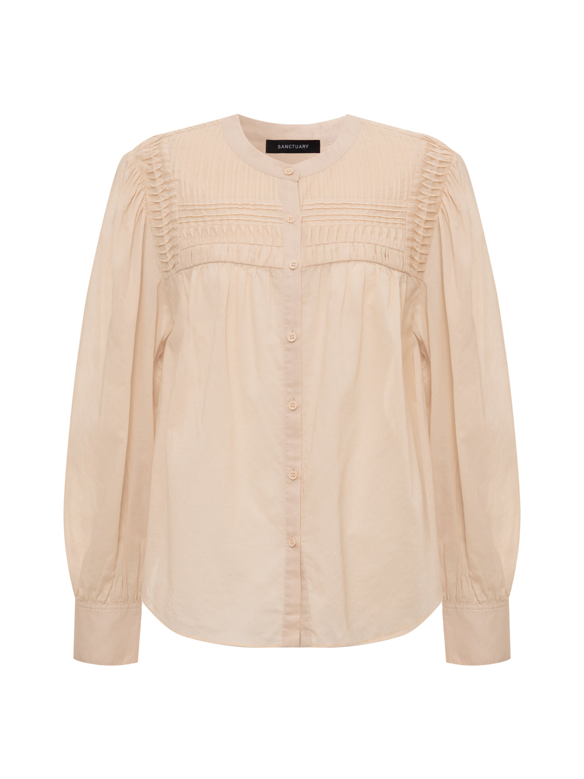 Sanctuary Clothing Top Pick - GIVING THE MOST PINTUCK SHIRT RICH COLLAGEN