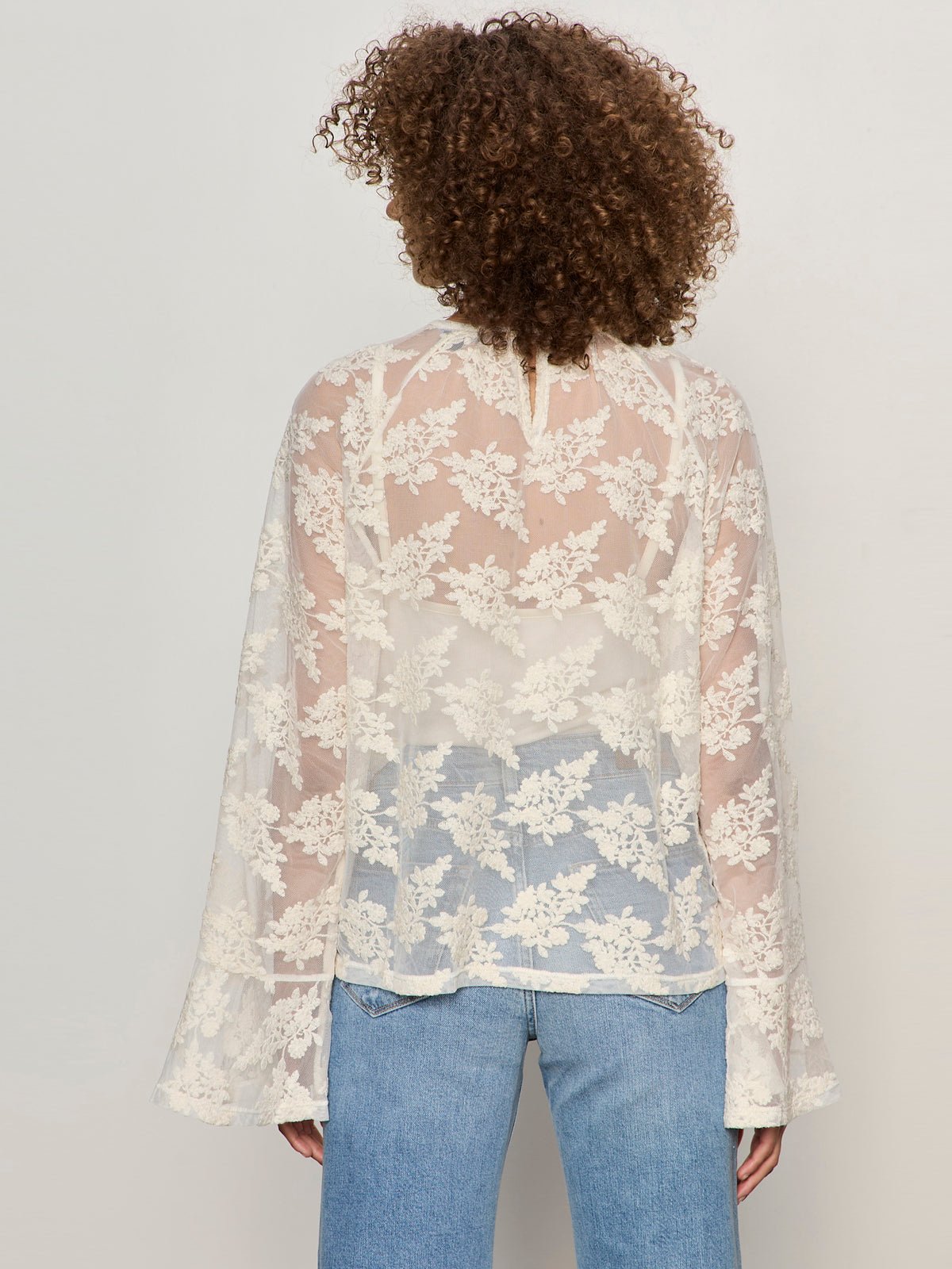 Sanctuary Clothing Classic - BOHO LACE TOP VINTAGE IVORY