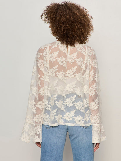 Sanctuary Clothing Classic - BOHO LACE TOP VINTAGE IVORY