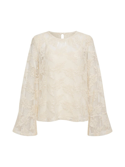 Sanctuary Clothing Classic - BOHO LACE TOP VINTAGE IVORY