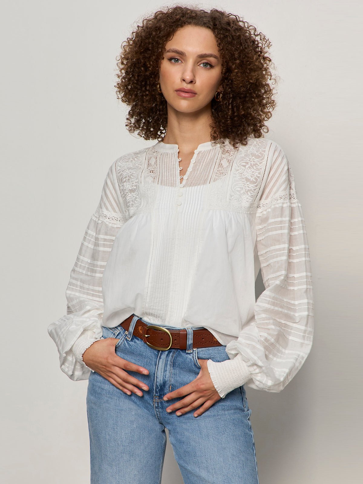 Sanctuary Clothing Quality - ADORE YOU EMBROIDERED BLOUSE WHITE